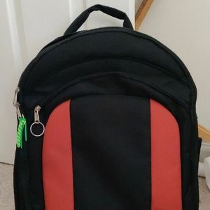 Red and black backpack